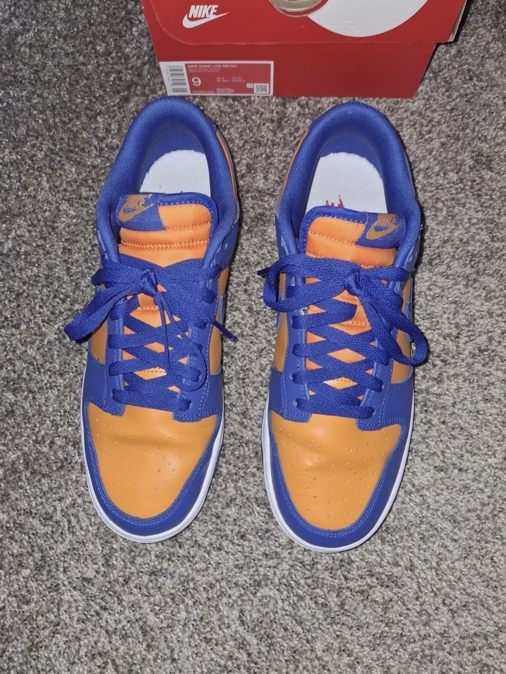 Nike Mens Low-Top Sneakers in Blue and Orange Size 9 - Picture 2 of 5